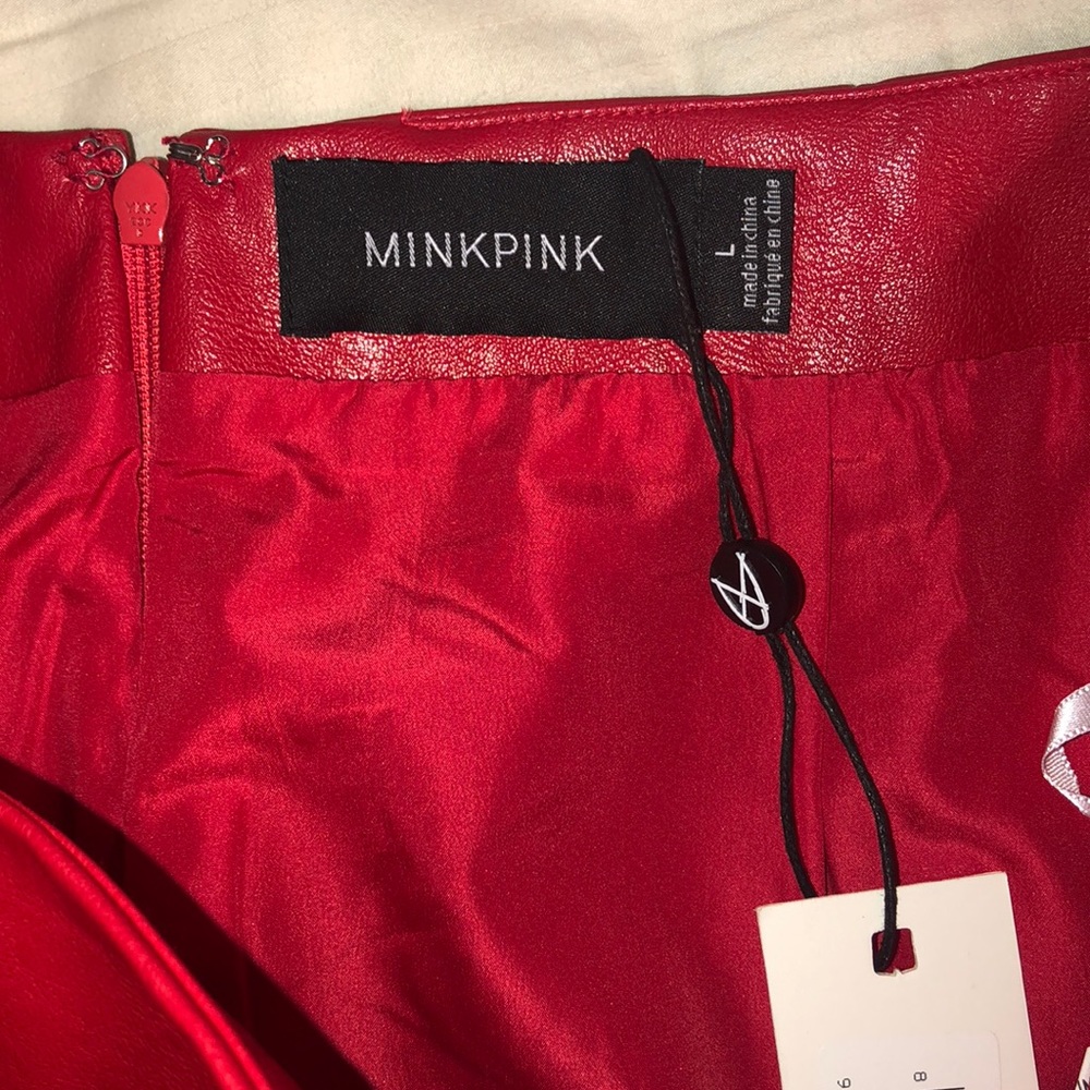 Red Pleather Skirt - Picture 3 of 3